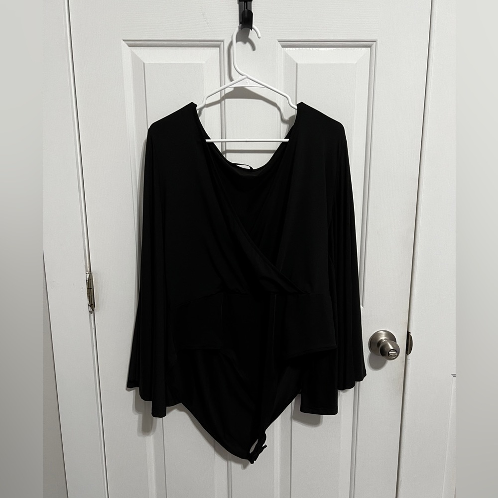 Shein v neck batwing bodysuit